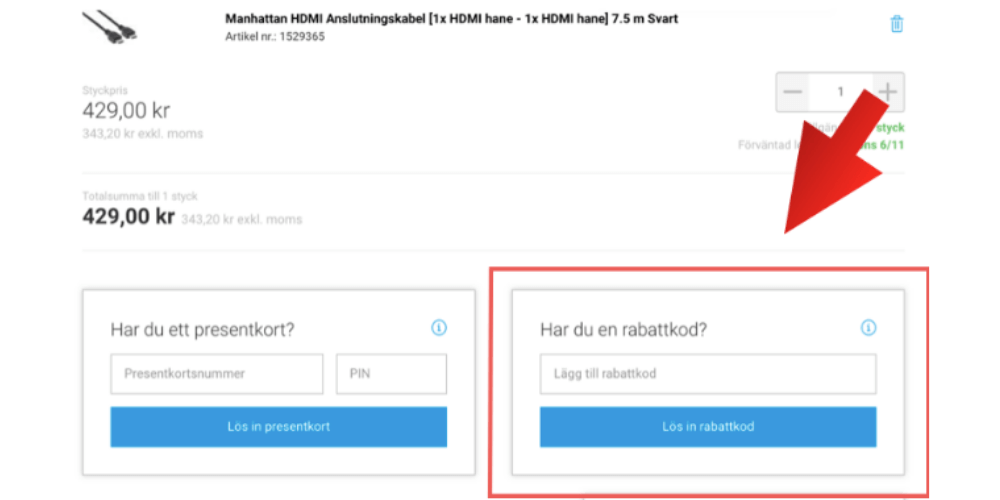 Hur man använder en rabattkod från Conrad
