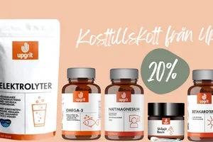 20% på svensktillverkade kosttillskott från Upgrit 🧡