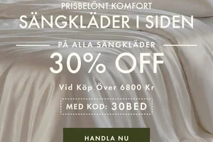 30 % rabatt på prisbelönta sängkläder i siden