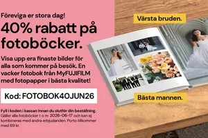 , du får hela 40 rabatt på alla fotoböcker! 📚📸