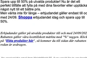 Upp till 50% rabatt – missa inte!