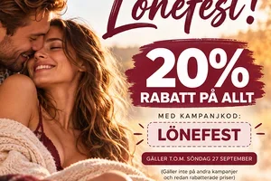 Lönen är här! 20% på hela sortimentet! 🎉  |