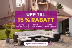 Upp till 15 % rabatt börjar just nu