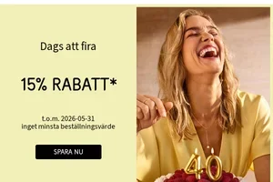 15% rabatt – exklusivt för dig ♡