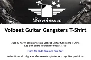 Kampanj på Volbeat merch samt missa inte våra nyheter!