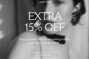 Last Day: Extra 15% OFF Sale