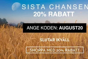 Din 20% rabatt försvinner ikväll 💌