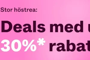 Deals med upp till 30% rabatt