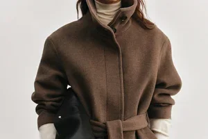 The funnel-neck coat, one of autumn’s defining shapes