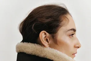 The shearling jacket, reimagined in deep brown