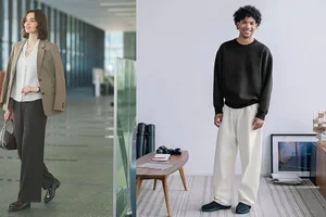 Brushed jersey and corduroy trousers