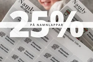 25% rabattkod på namnlappar!