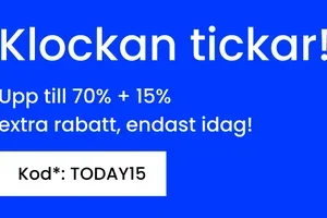 Endast idag: Upp till 70% + 15% extra rabatt!