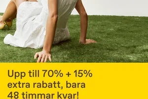 Upp till 70% + 15% extra rabatt 🤩
