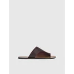 Rosa Walnut Leather Cutout sandals