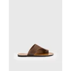 Rosa Cannella/Contrast Stitch Leather Cutout sandals
