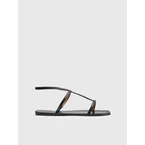 Delebbio Black Nappa Flat sandals
