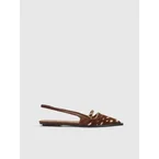 Cortina Cannella Printed Cerbiatto/Nappa Flat Slingbacks
