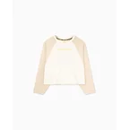 Cropped Varsity LS Tee - Ecru/Khaki