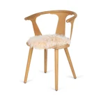 Stolsdyna rund | Fårskinn | Lång lockig lugg | D34 cm