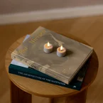 Luna LED värmeljus grå 2 st