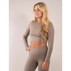Ribbed seamless crop top "Lenis" Cappuccino