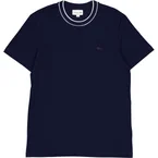 Stretch Piqué Stripe Collar T-shirt NAVY BLUE