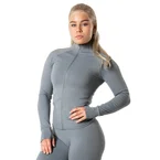 Aura Seamless Zip Longsleeve - Slate Grey