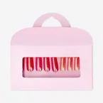 Set med lösnaglar - Rosa iriserande design