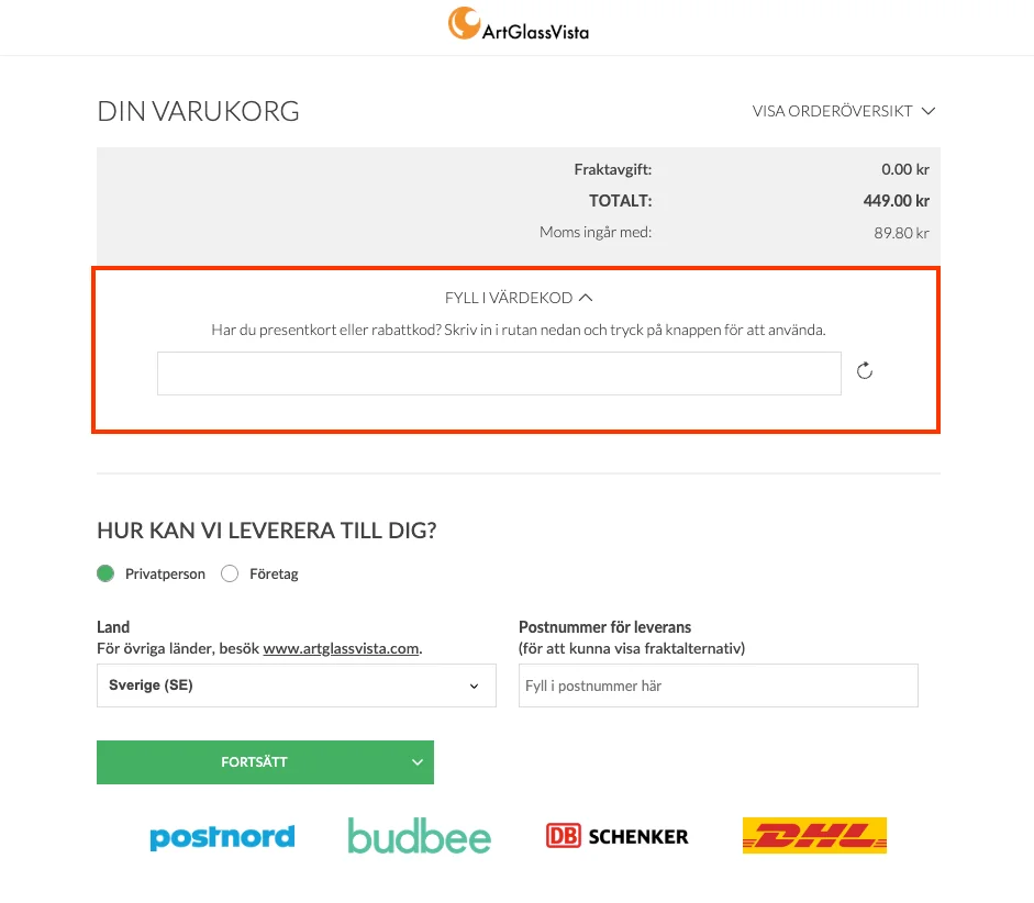 Hur man använder - Artglassvista