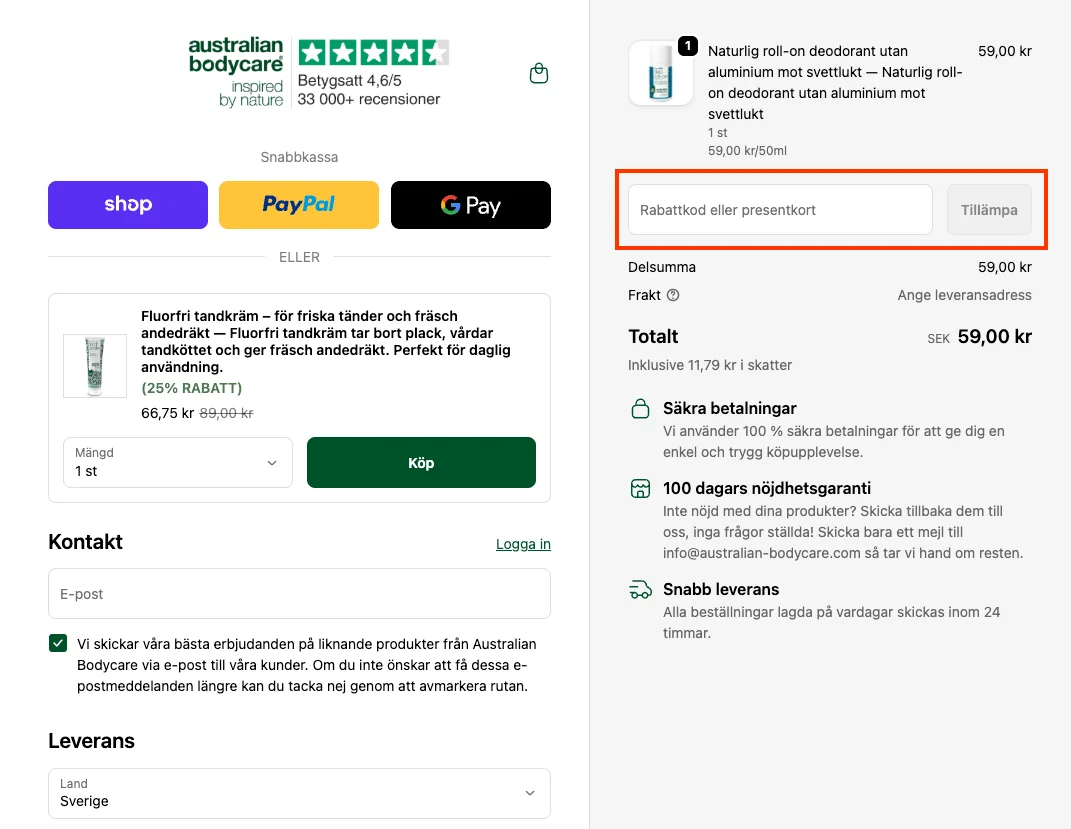 Hur man använder - Australian Bodycare