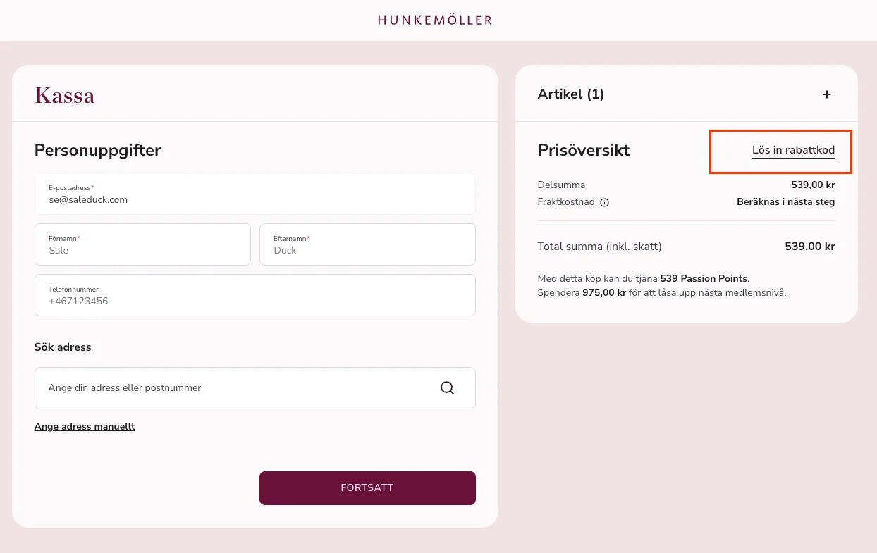 Hur man använder - Hunkemöller