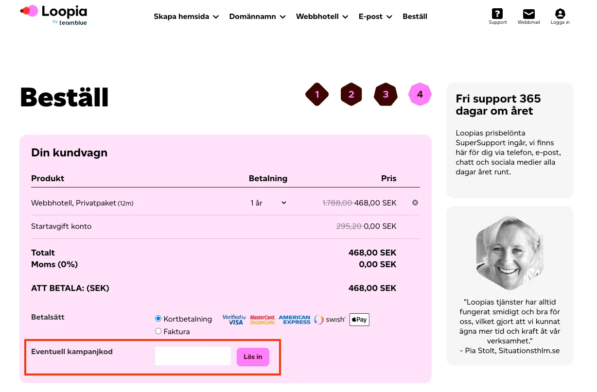 Hur man använder - Loopia