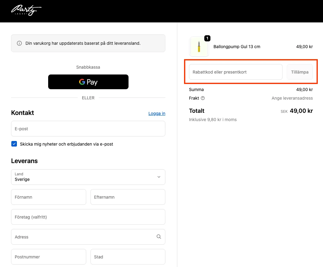 Hur man använder - Partylagret
